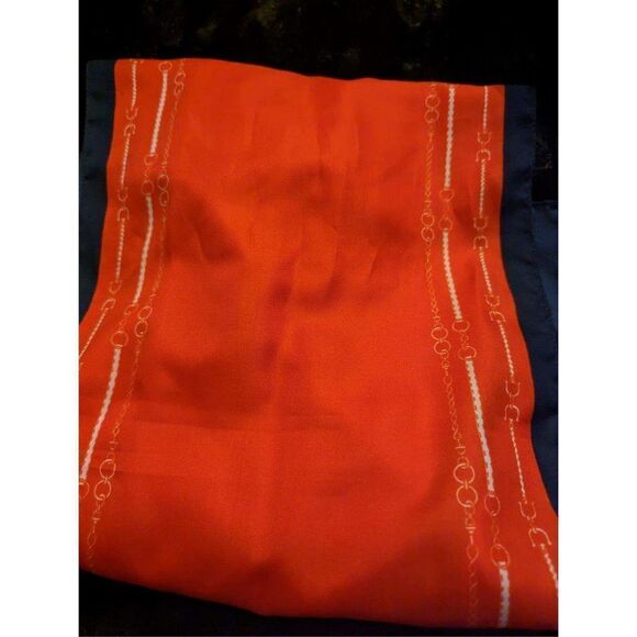 Vintage Patricia Paris Scarf Red, Blue Navy Scarf Beautiful - Picture 3 of 3